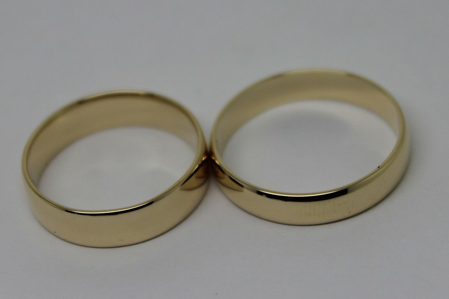 Genuine Custom Made His & Hers Solid 9ct 9K Yellow Gold Wedding Bands Couple Rings