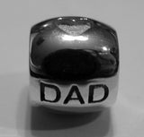 Genuine 14ct Yellow or Rose or White Gold DAD BEAD CHARM