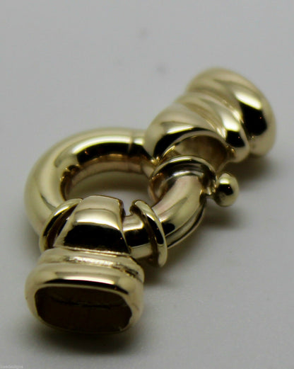 Kaedesigns, New 14mm Genuine 9ct 375 Large Yellow, Rose or White Gold Bolt Ring Clasp With Ends