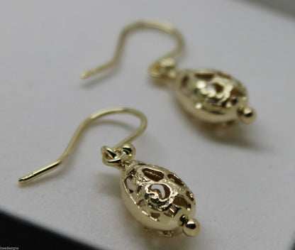 Kaedesigns 9ct 9k Yellow Or White Or Rose Gold 375 Teardrop Filigree Earrings