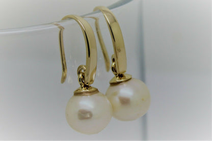 Kaedesigns New Genuine 9ct 9k Yellow, Rose or White Gold 10mm Freshwater Pearl Ball Earrings