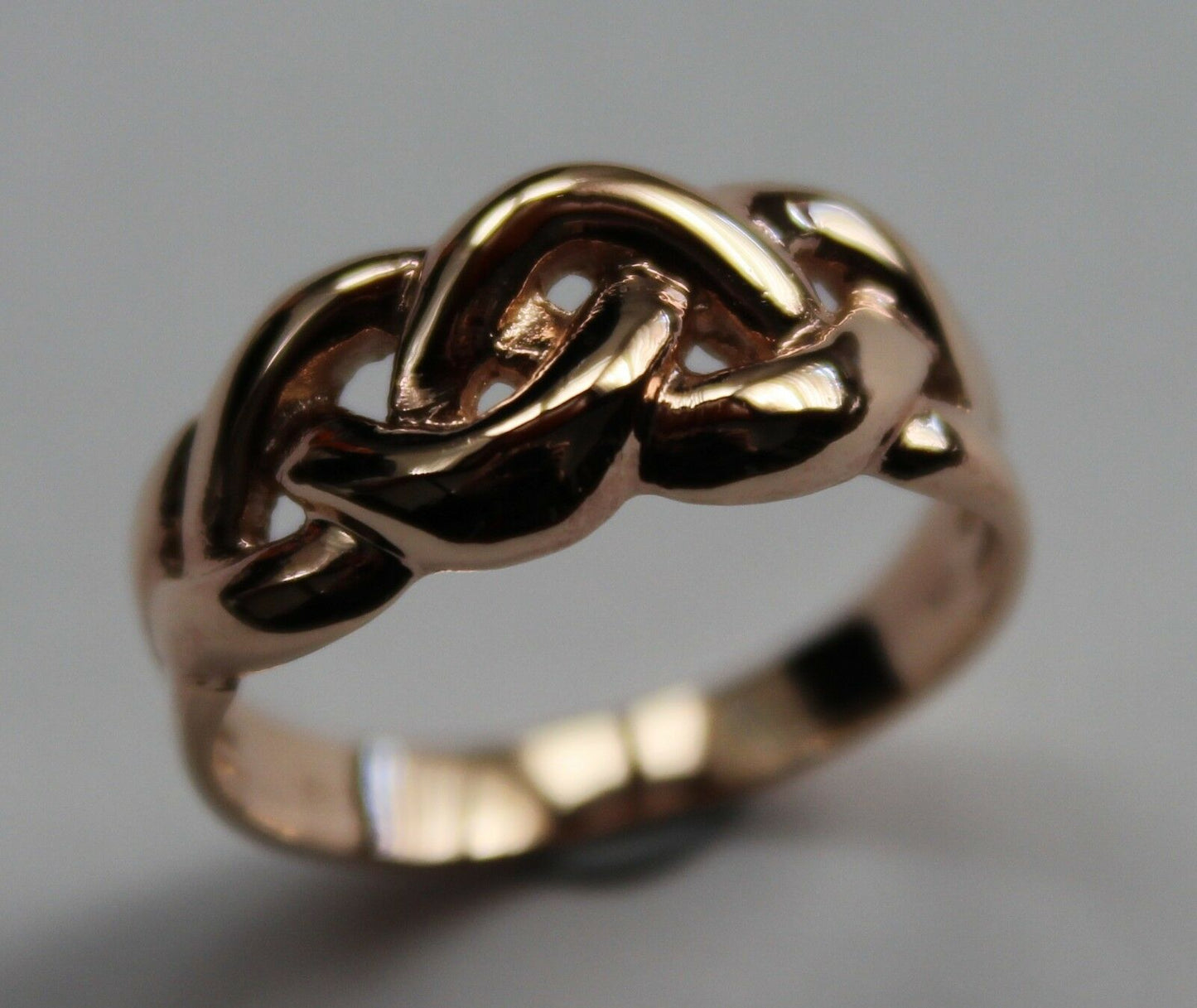 Genuine Solid 9ct White Or Rose Or Yellow Gold Celtic Knot Ring Choose Size