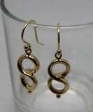 Genuine New 9ct Yellow, Rose or White Gold Swirl Drop Hook Earrings