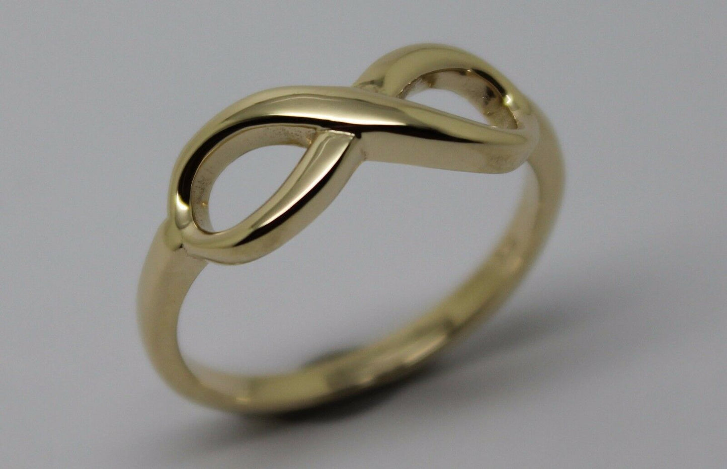 Genuine New 9ct Yellow, Rose or White Gold Solid Infinity Ring Size J