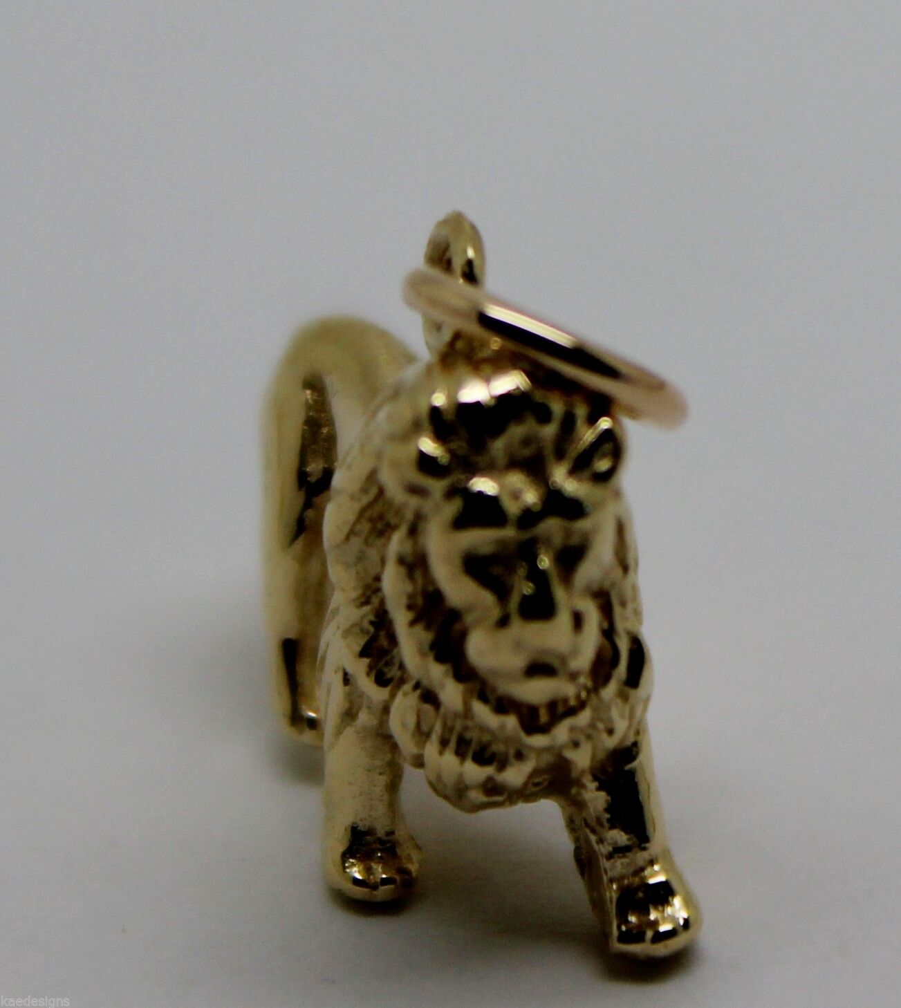 Kaedesigns, Heavy 3D 9ct Yellow Or Rose Or White Gold Lion Charm Or Pendant