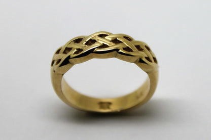 Genuine New Size N Solid 9ct Heavy Yellow Gold Weave Celtic Ring