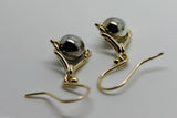 Genuine New 9ct 9K Solid Yellow And White Gold Plain Ball Spinner Earrings 435