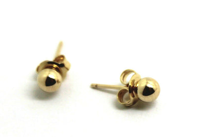 Kaedesigns, New 9ct 9k Yellow Gold 3mm Stud Ball Earrings