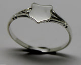 Kaedesigns, Small New Genuine Sterling Silver Shield Signet Ring 243