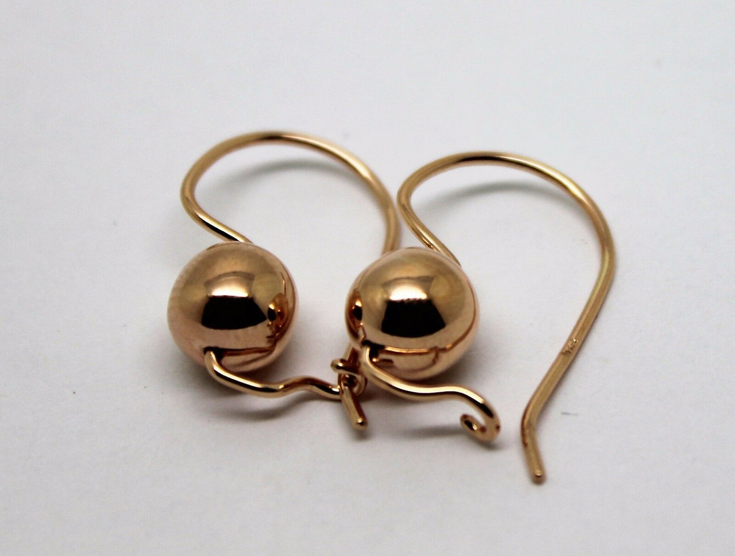 Kaedesigns New Genuine 9ct Yellow, Rose or White Gold 8mm Plain Ball Drop Earrings