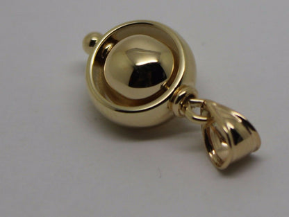 Kaedesigns New 9ct 9K Yellow, Rose or White  Gold Euro Belcher 8mm Ball Drop Pendant