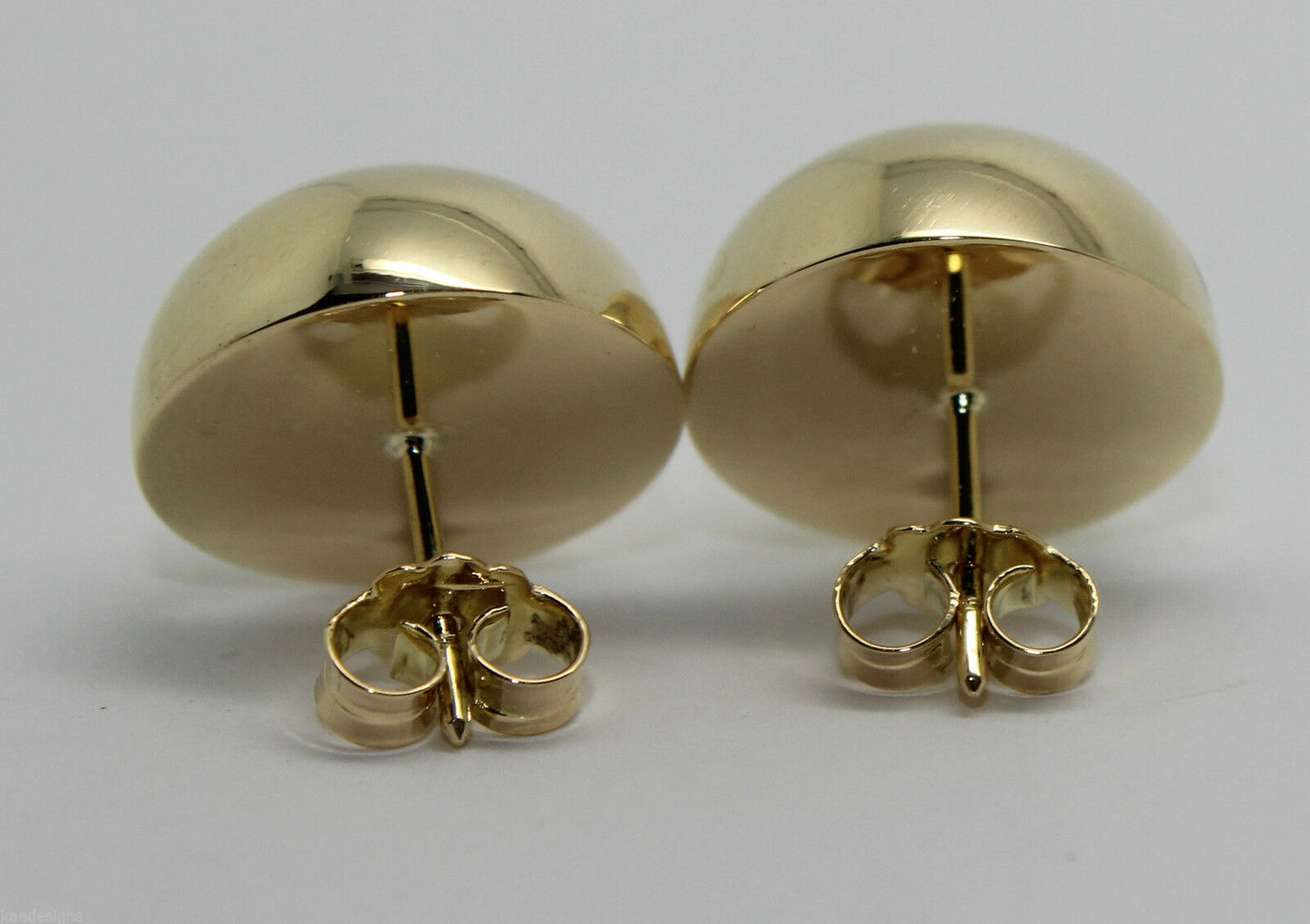 Kaedesigns, 18ct Yellow Or White Or Rose Gold 750 16mm Half Ball Stud Earrings