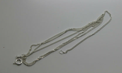 Genuine 925 Sterling Silver Kerb Curb Link Chain Necklace 50cm