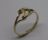 Genuine Delicate 9ct 375 Yellow, Rose or White Gold Initial Ring D