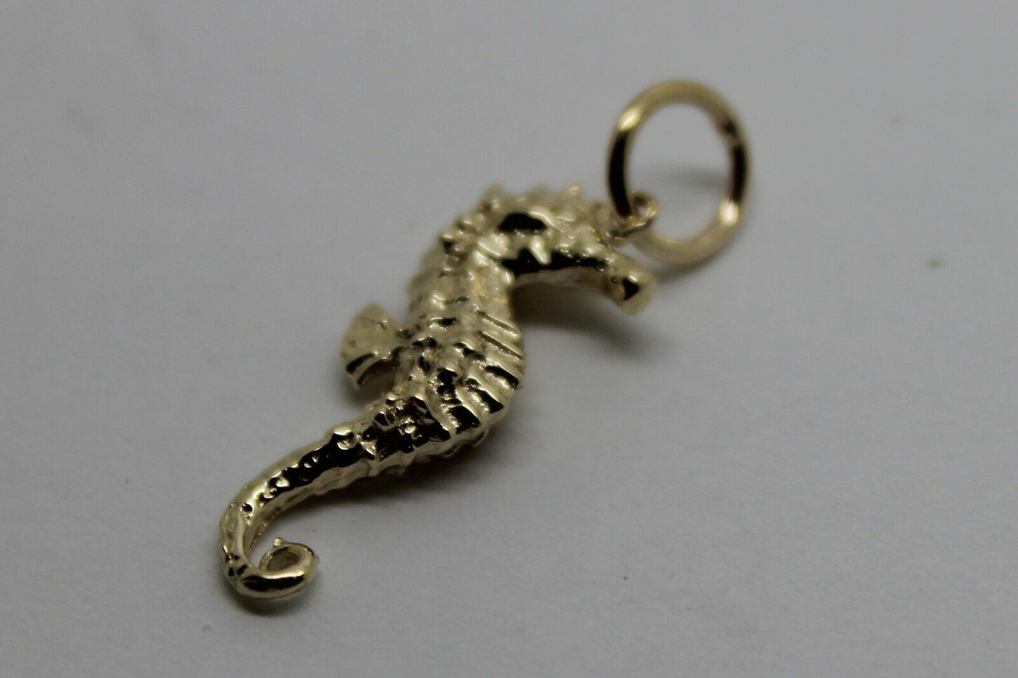 Kaedesigns, Genuine 9ct Yellow Or Rose Or White Gold Or Silver 3D Seahorse Charm