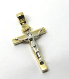 Genuine 18ct 750 Yellow & White Gold Full Solid Heavy Crucifix Cross Pendant