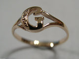 Genuine Delicate 9ct 375 Yellow, Rose or White Gold Initial Ring G