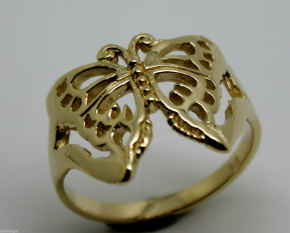 Solid 9ct White Or Rose Or Yellow Gold Large Butterfly Ring Choose Size 236