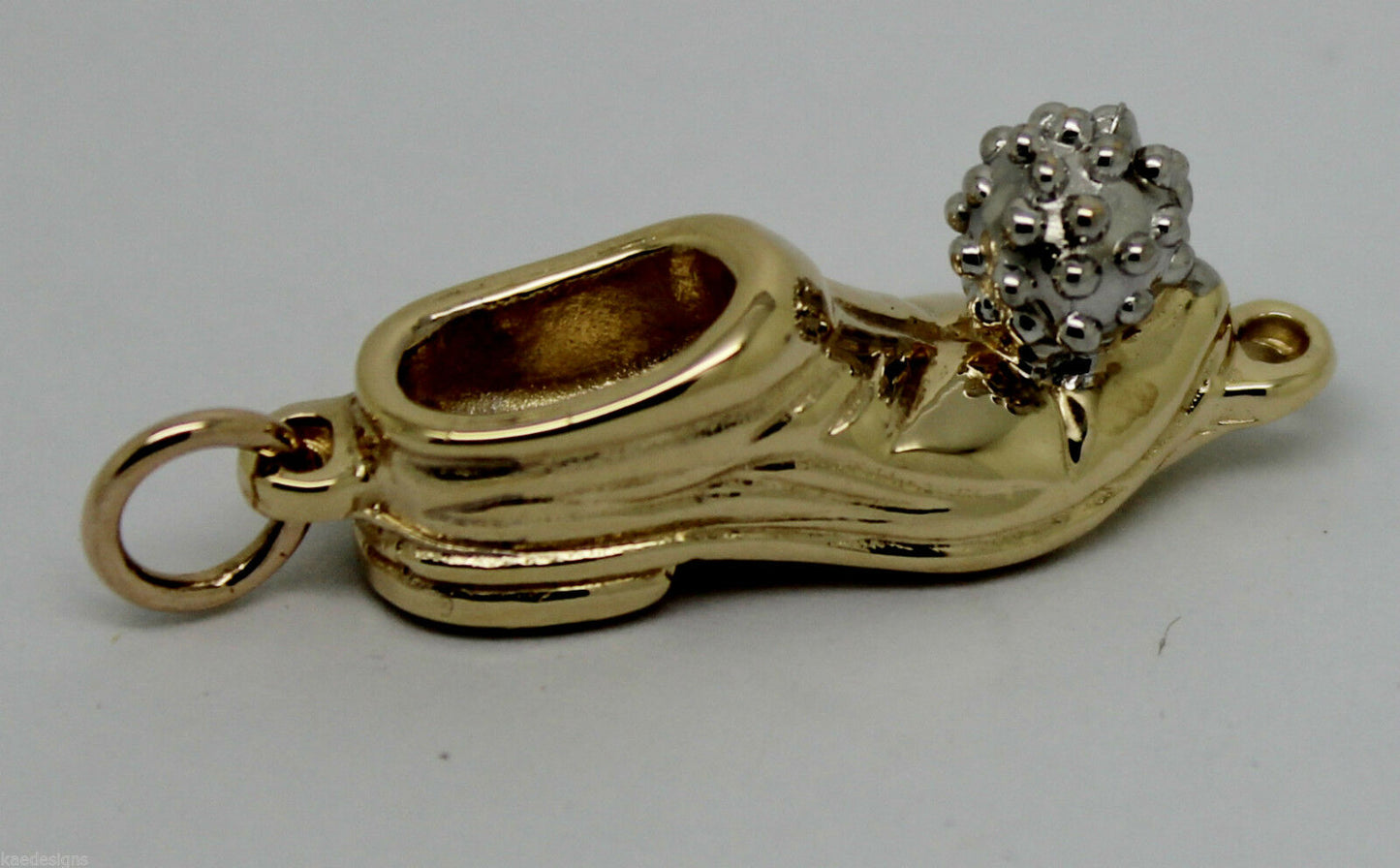 Kaedesigns Genuine Heavy 9Ct New Yellow & White Gold Solid Shoe Boot Pendant