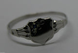 Kaedesigns, Genuine Childs Solid 9ct Blue Sapphire White Gold Shield Signet Ring