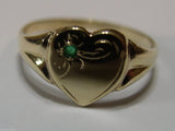 Size O 1/2  Genuine 9ct 9K Yellow, Rose or White Gold Green Tsavorite Garnet Signet Ring 265