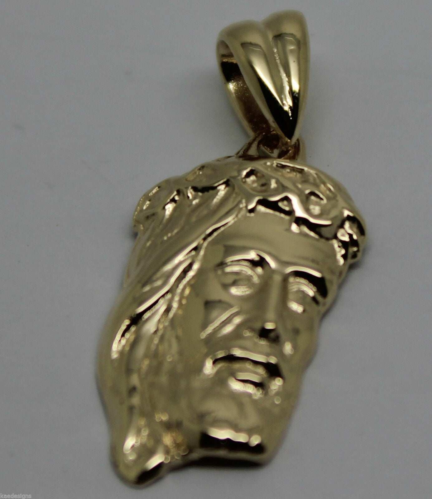 Kaedesigns, Genuine heavy 9ct 9k Yellow, Rose or White Solid Gold Jesus Pendant Religious