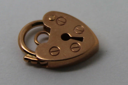 Kaedesigns New Small 12mm 9ct 9k Rose Gold Screw Heart Pendant Padlock