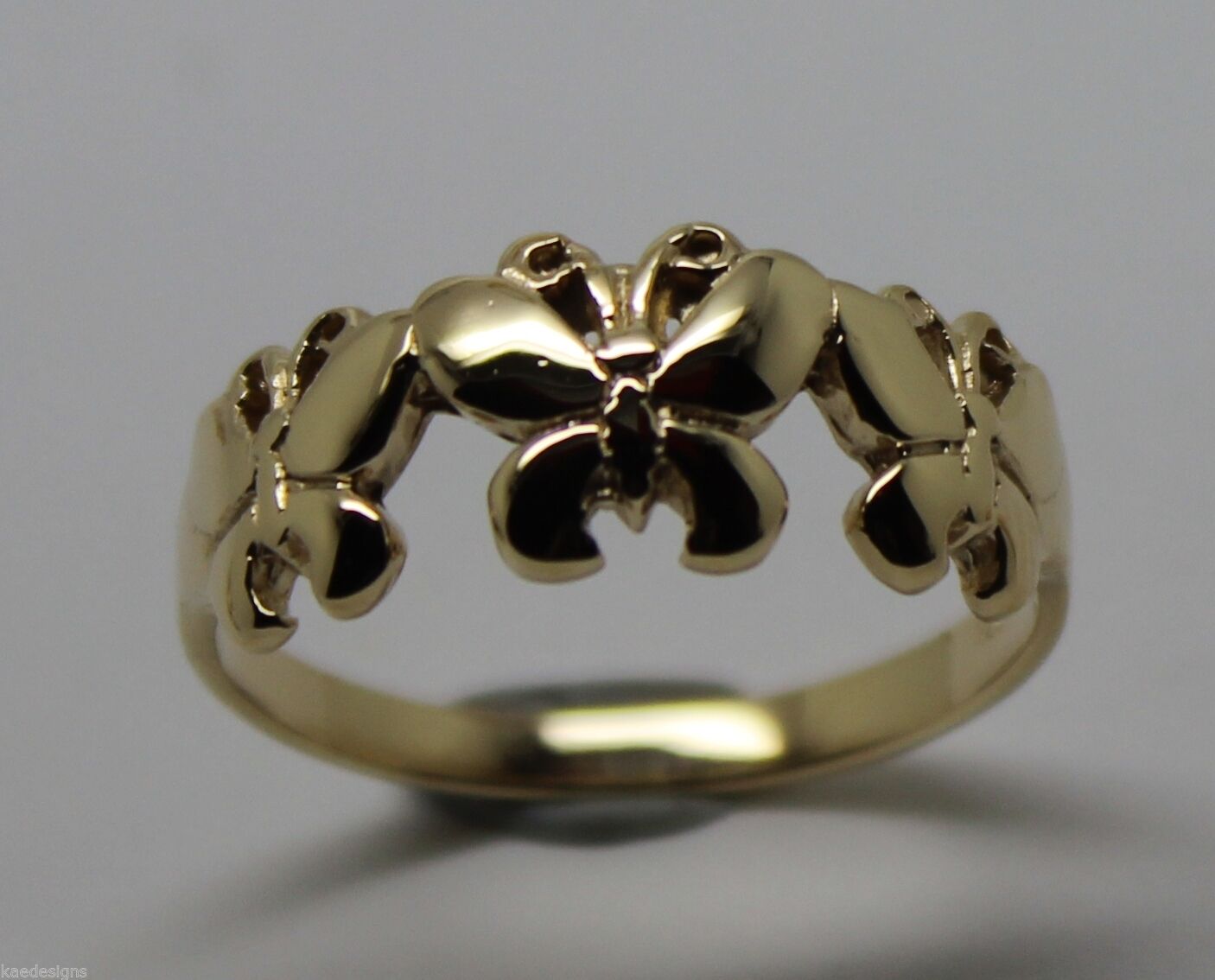 Genuine Solid 9ct White Or Rose Or Yellow Gold Butterfly Ring Choose Size