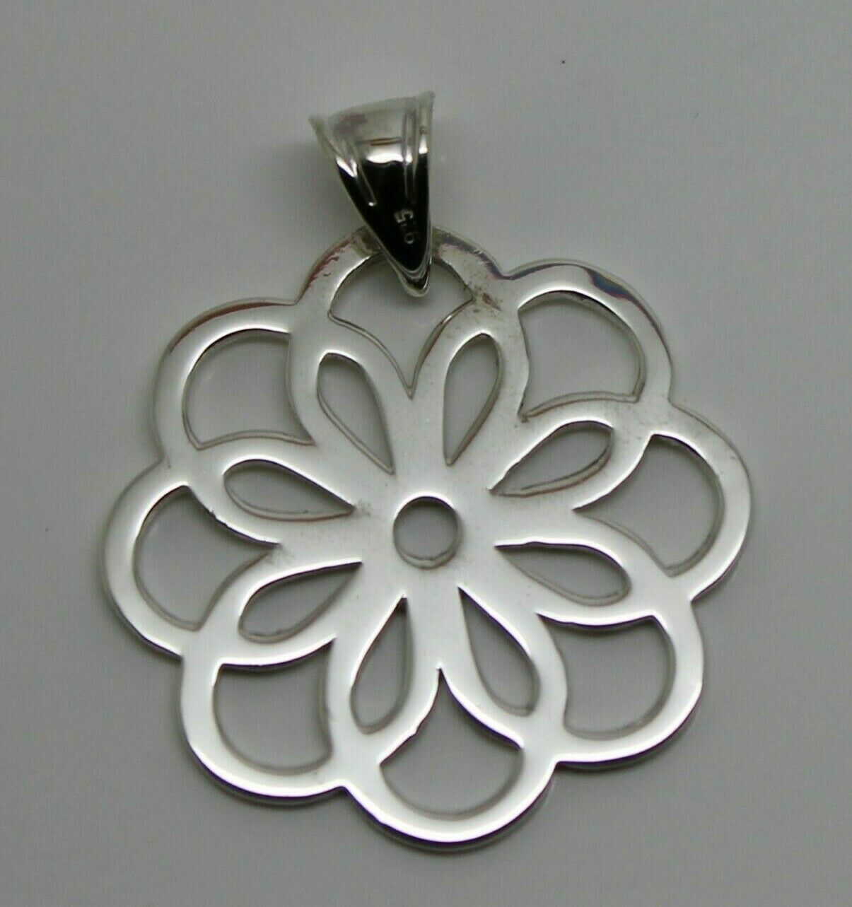 Kaedesigns Genuine Sterling Silver 925 Flower Large Pendant