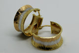 Genuine 18ct 750 Yellow, White & Rose Gold Hoop Earrings*Free Express Post In Oz