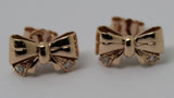 Genuine 9ct Yellow, Rose or White Gold Butterfly Stud Earrings Set With Four Genuine Diamonds