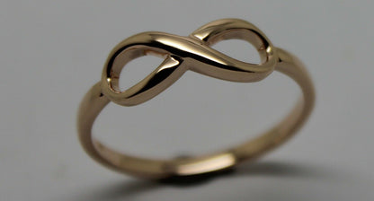 Genuine New 9ct Yellow, Rose or White Gold Solid Infinity Ring Size S / 9 1/8