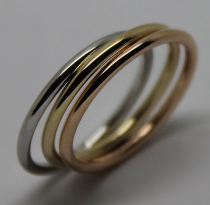 Kaedesigns, Genuine Solid Stackable Rings 9ct Yellow, White And Rose Gold Bands