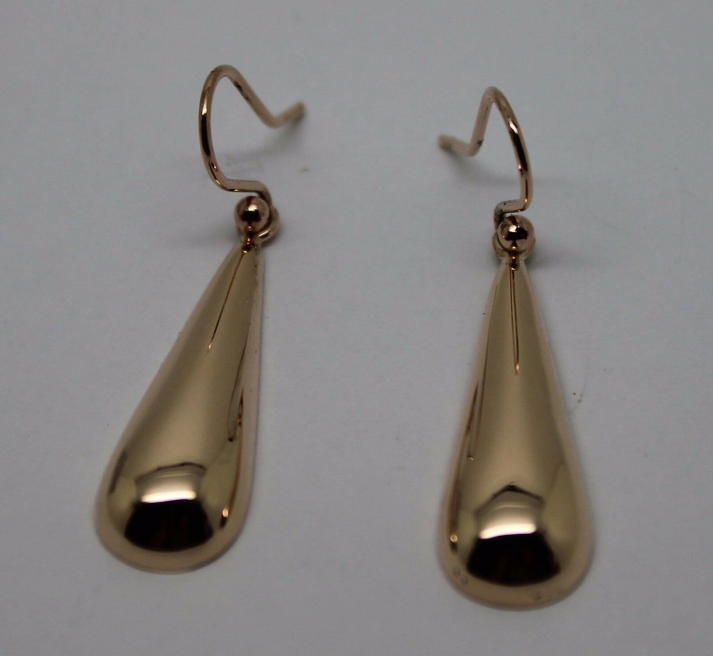 Kaedesigns Genuine 9ct 9kt Solid Yellow, Rose or White Gold Half Teardrop Hook Earrings