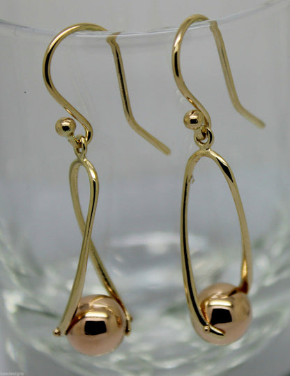 Kaedesigns New 9ct 9kt Yellow & Rose Gold 8mm Ball Drop Earrings