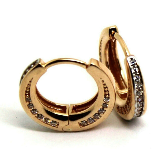 Kaedesigns New 9k 9ct Rose Gold Hoop Cubic Zirconia Earrings*Free Express Post