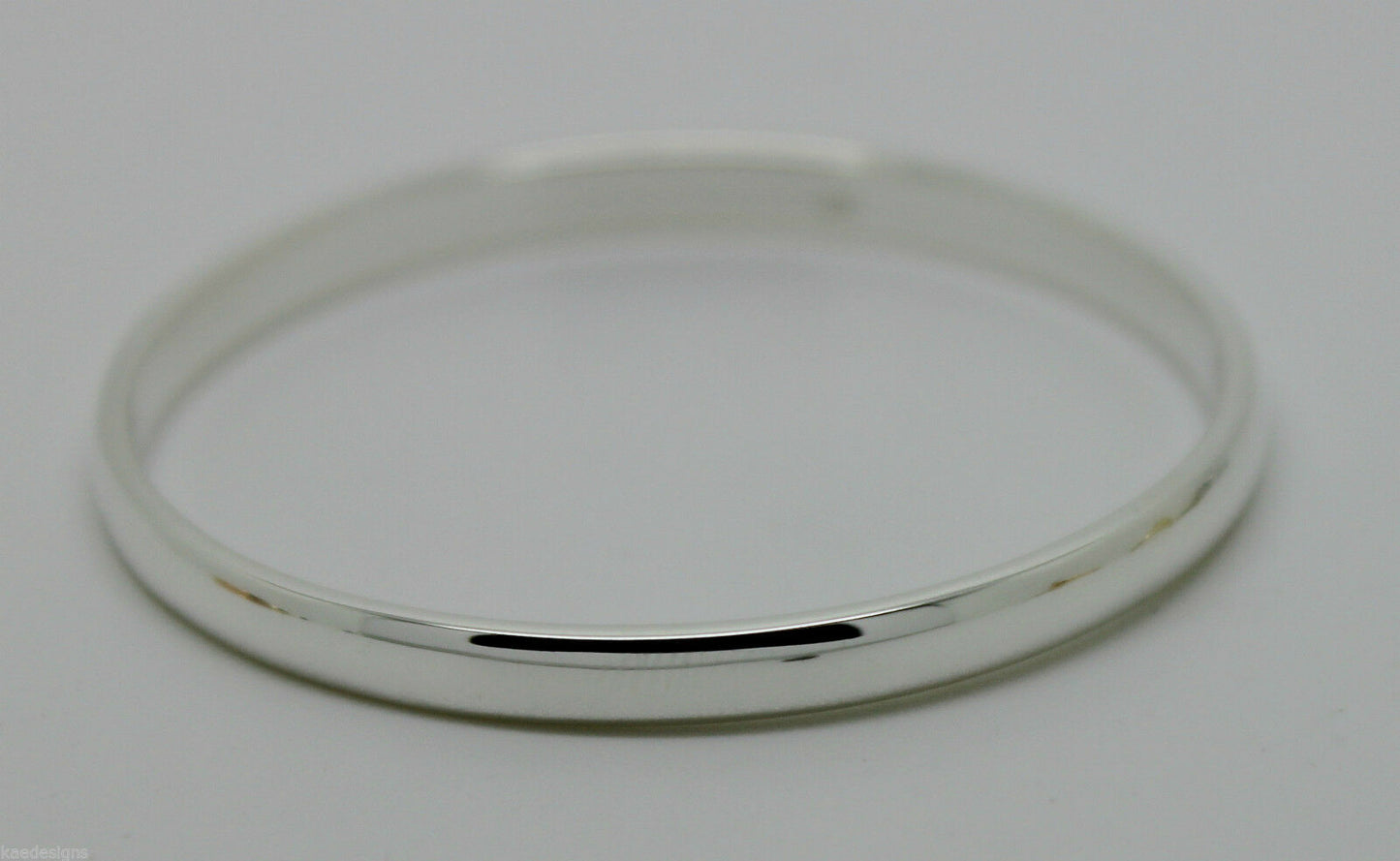 Genuine Full SOLID Sterling silver 4mm wide baby bangle 46mm outside diameter