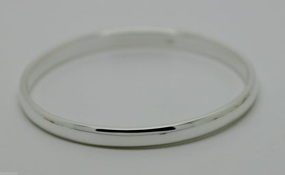 Genuine Full SOLID Sterling silver 4mm wide baby bangle 46mm outside diameter