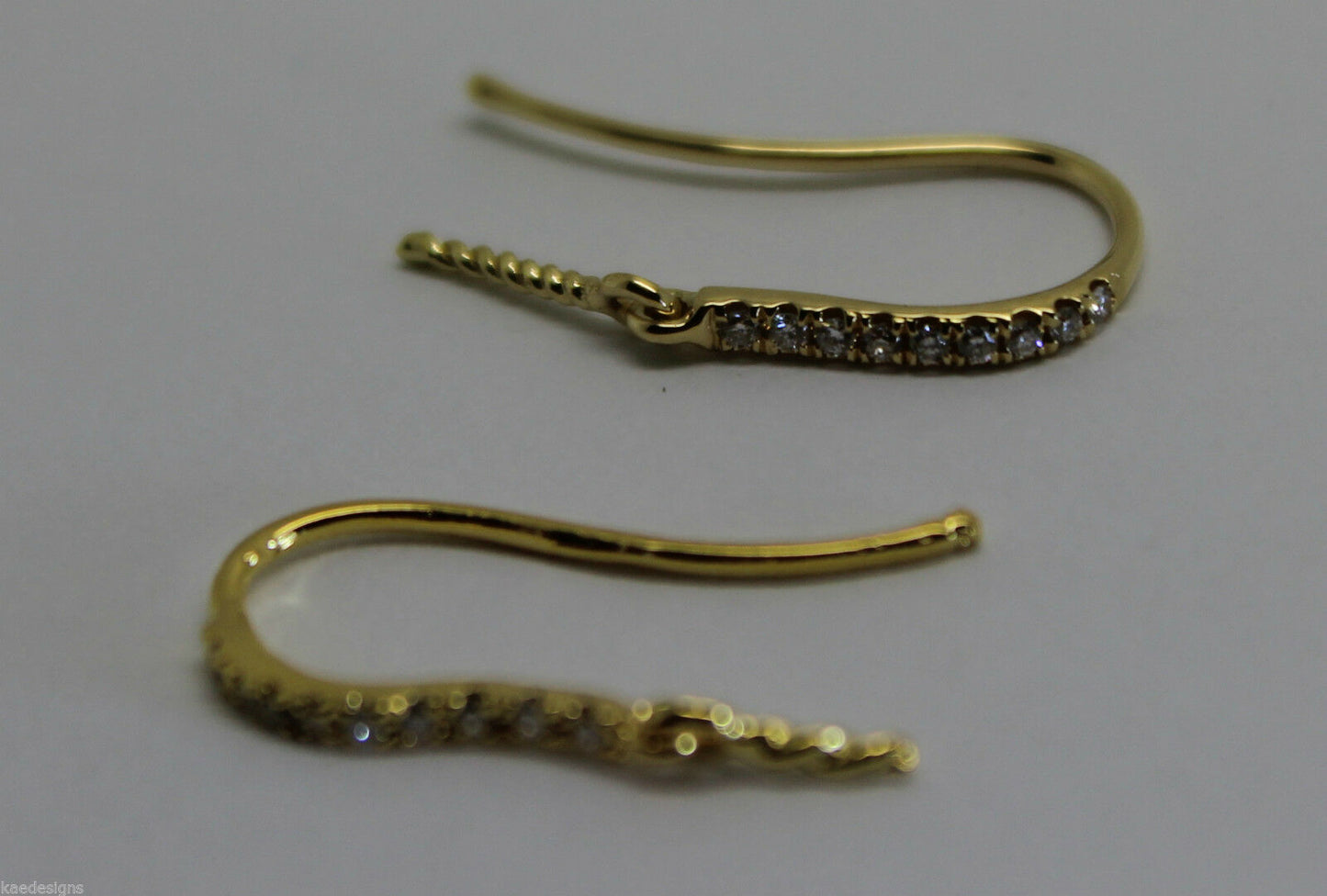 Kaedesigns, Genuine 18ct Yellow / Rose / White GOLD 18 x Diamond Earring Hooks