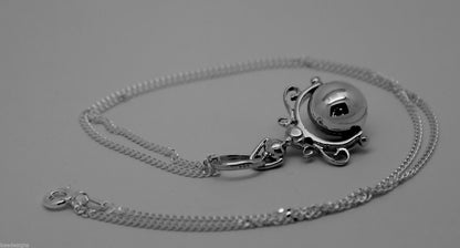 Kaedesign, Sterling Silver Chain Belcher 45cm Necklace & Ball Spinner Pendant