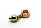Genuine 9k 9ct Rose & Yellow Gold 6mm Ball Bead For Charm Bracelet
