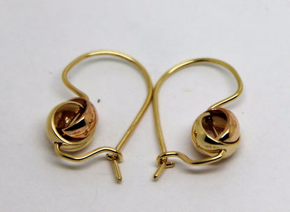 Kaedesigns New 9ct 8mm Yellow & Rose Gold Belcher Spinning Earrings