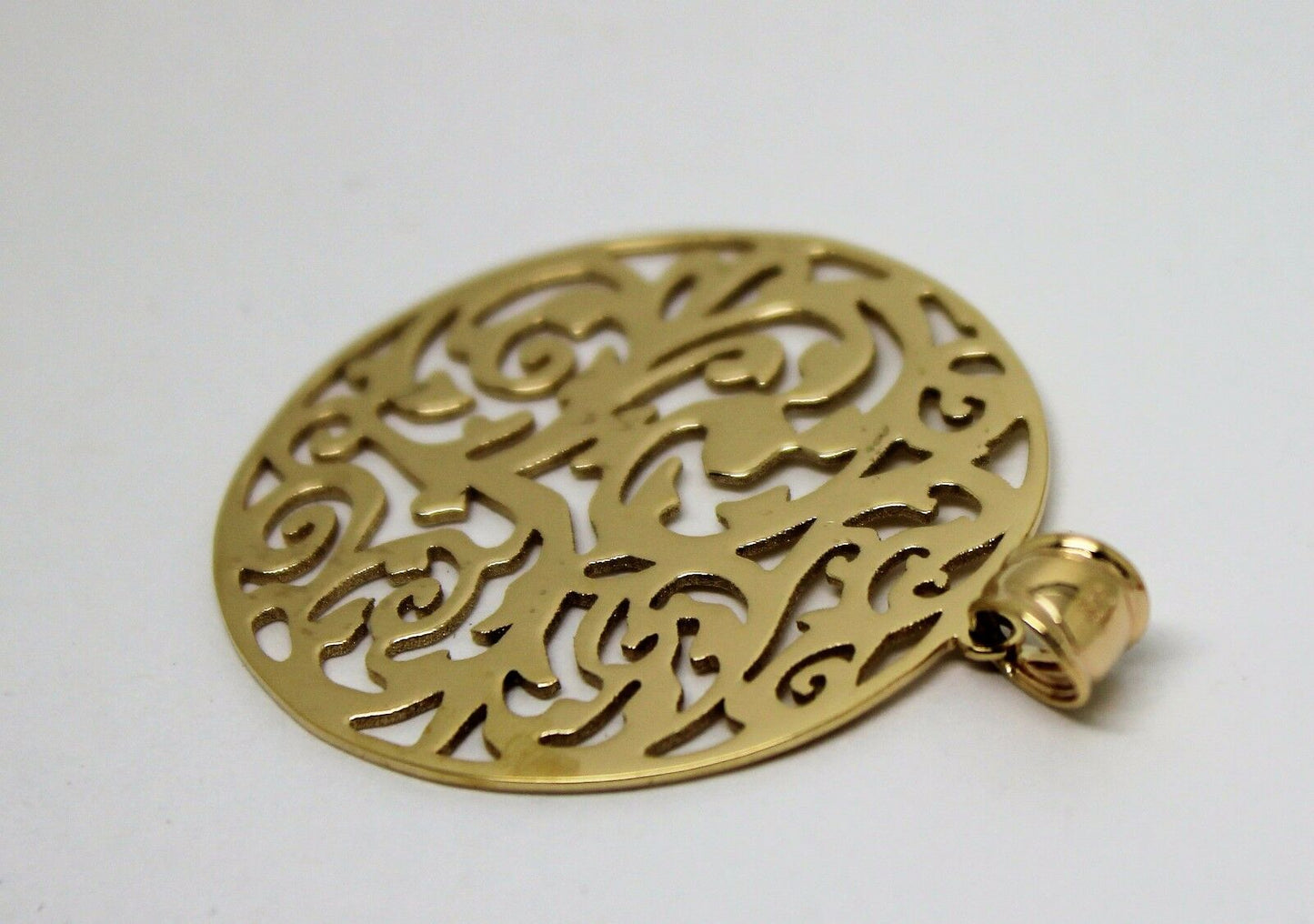 Kaedesigns New Genuine Heavy Solid 9ct 9kt Yellow, Rose or White Gold Round  Filigree Pendant