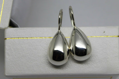 Genuine 925 Sterling Silver Teardrop Tear Drop Hook Earrings