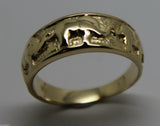 Genuine 9ct Solid Yellow, Rose or White Gold Lucky Elephant Ring Size Q