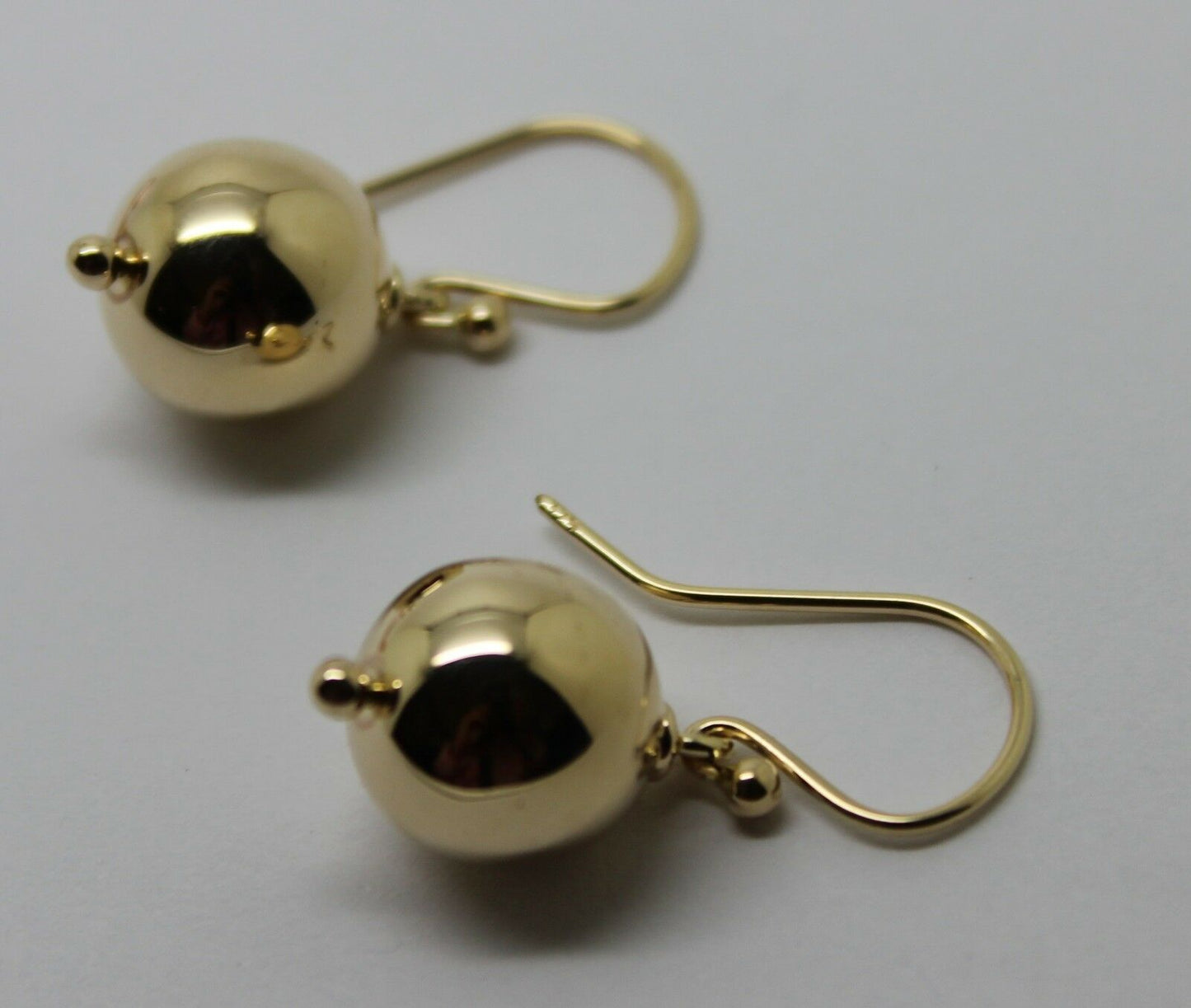 Kaedesigns 9ct Yellow Or White Or Rose Gold 12mm Hook Euro Ball Drop Earrings