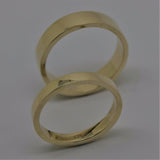 Genuine His & Hers Set Solid 9ct 9K Yellow Gold Flat Plain Wedding Bands Couple Rings