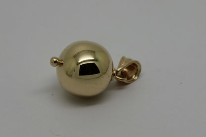 New 9ct Yellow Or Rose Or White Gold 10mm Or 12mm Or 14mm Plain Ball Pendant