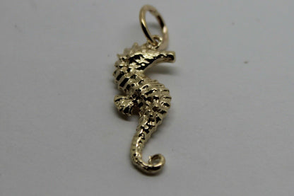 Kaedesigns, Genuine 9ct Yellow Or Rose Or White Gold Or Silver 3D Seahorse Charm