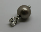 9kt 9ct White Gold Platinum Pearl Ball Drop Pendant *Free Express Post In Oz*